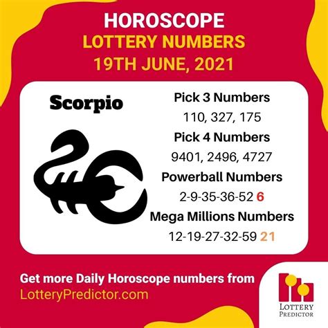 scorpio lucky lottery numbers for today